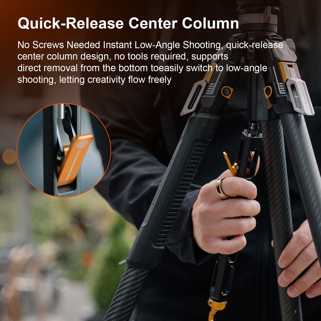 COMAN T1S Carbon Fiber Video Tripod Snap-Open 164.6cm