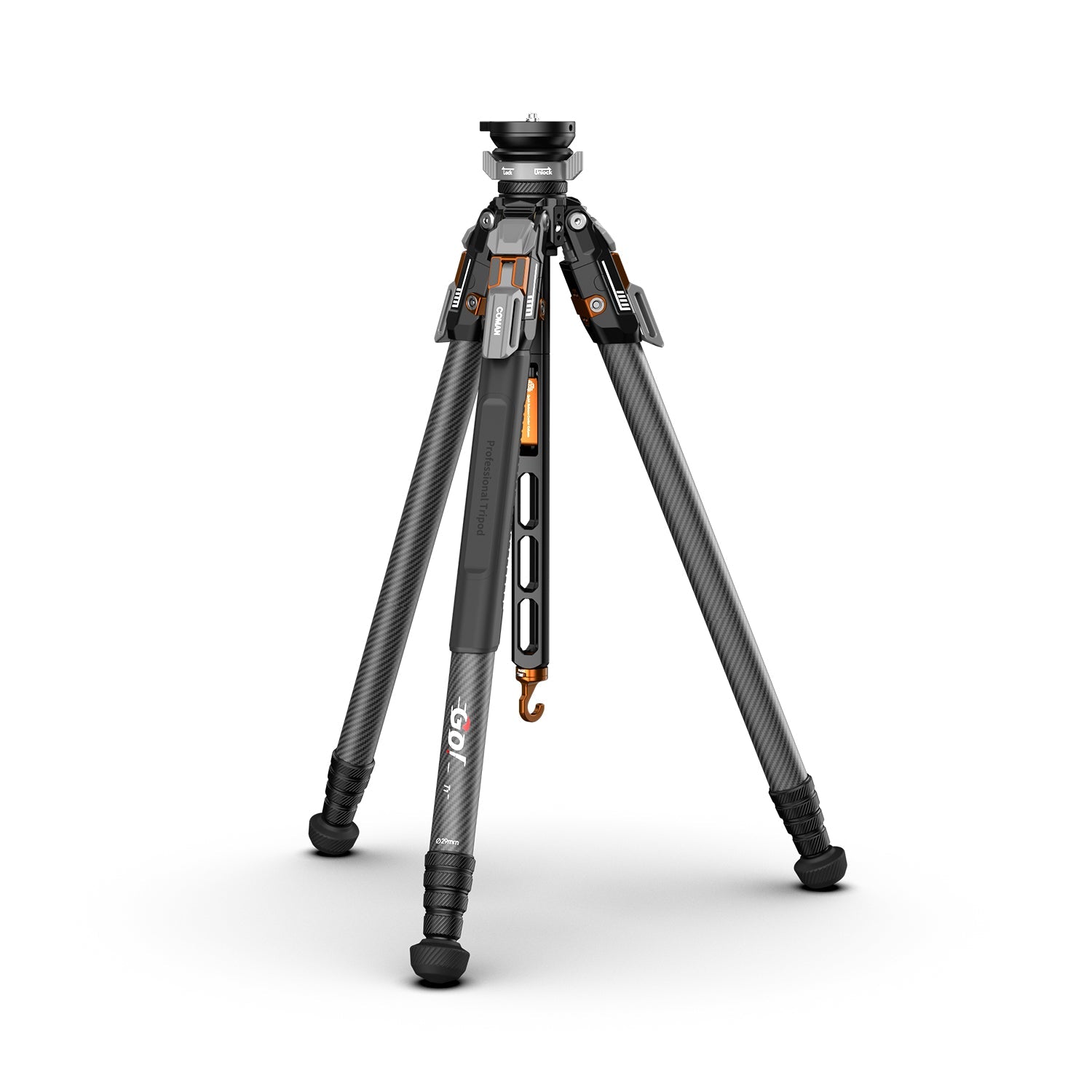 COMAN T1S Carbon Fiber Video Tripod Snap-Open 164.6cm