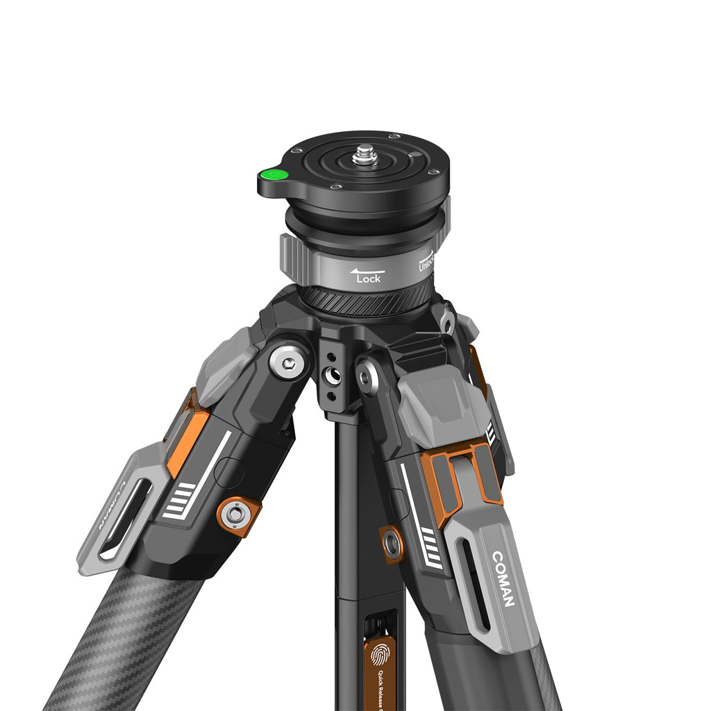 COMAN T1S Carbon Fiber Video Tripod Snap-Open 164.6cm