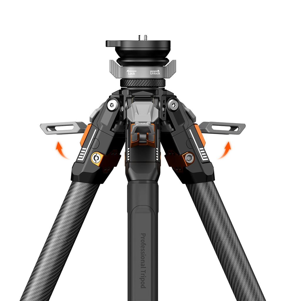 COMAN T1S Carbon Fiber Video Tripod Snap-Open 164.6cm
